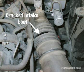 Cracked intake boot (snorkel)