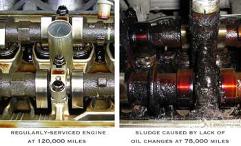 Well maintained vs sludged up engine