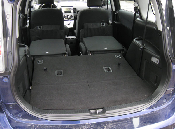 Mazda 5 second and third-row seats folded down