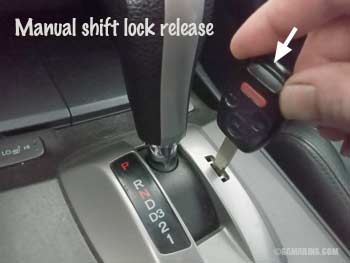 Manual shift lock release