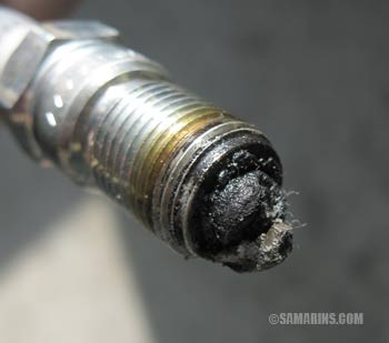 Fouled spark plug