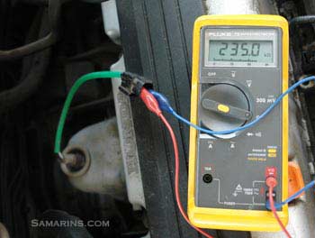 Checking resistance of the A/F sensor heating element
