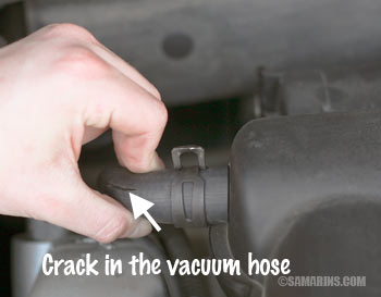 Cracked vacuum hose