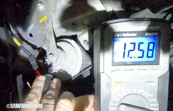 Measuring resistance of car horn 