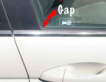 Gap in the weatherstrip