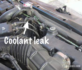 Leaking coolant from the radiator
