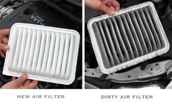 Dirty vs new air filter